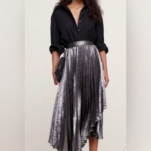 Ralph Lauren Black and Silver Midi Skirt
